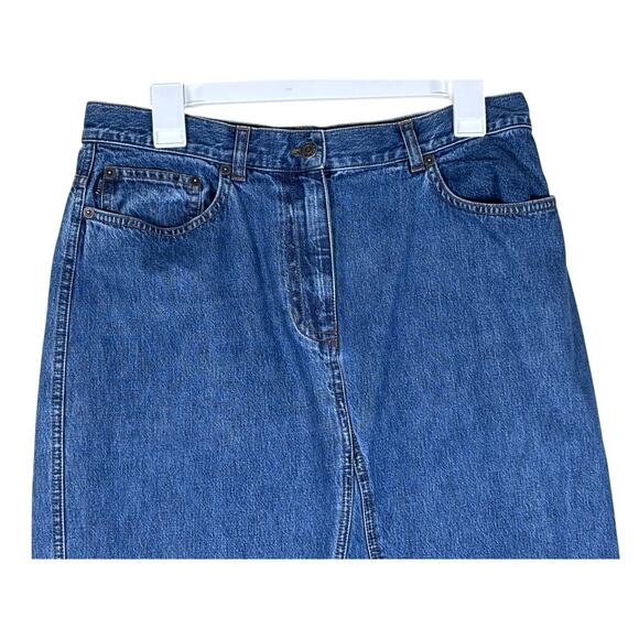 Vintage Lauren Jeans Co. Ralph Lauren Denim Maxi Skirt Women’s 12P Split Back - Picture 4 of 12